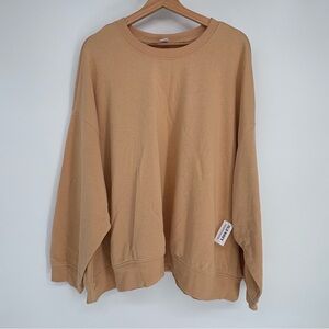 Old Navy Tan Oversized Crewneck Sweatshirt New with Tag